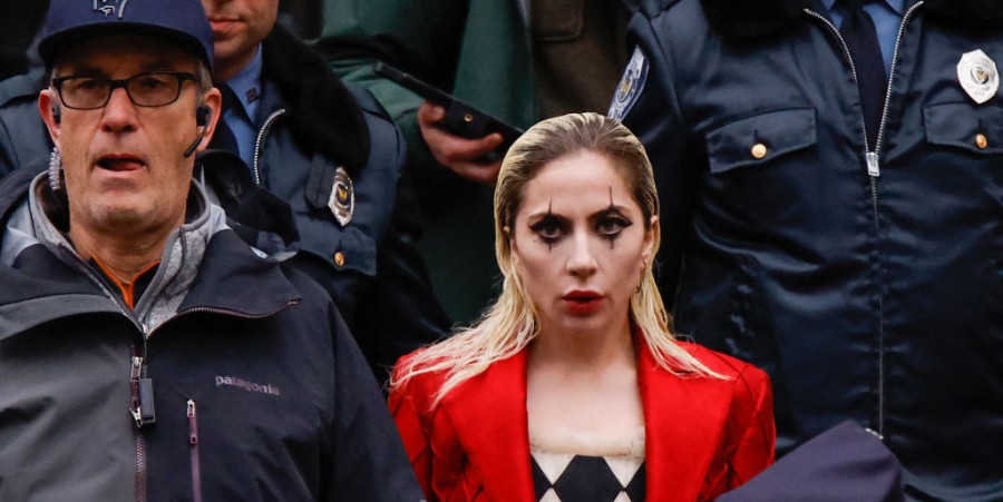 Lady Gaga during the filming of 