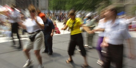  Volunteers participate in a country line-dance during a preview celebration of the Illinois State Fair (2001)