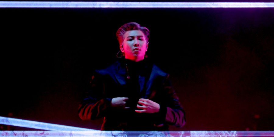 RM of BTS performs at the 66th Annual Grammy Awards
