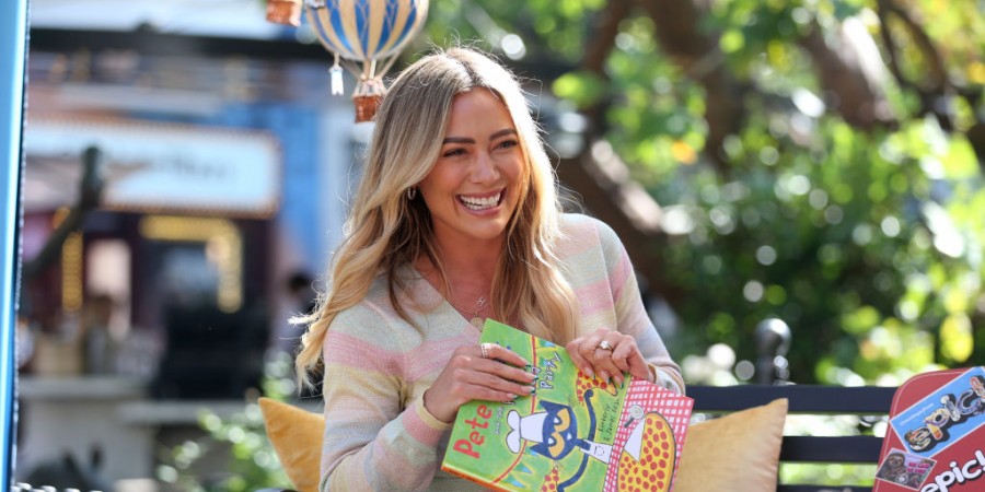 Hilary Duff reads during Epic!'s Go Anywhere Summer Kickoff Celebration supporting St. Jude (2022)