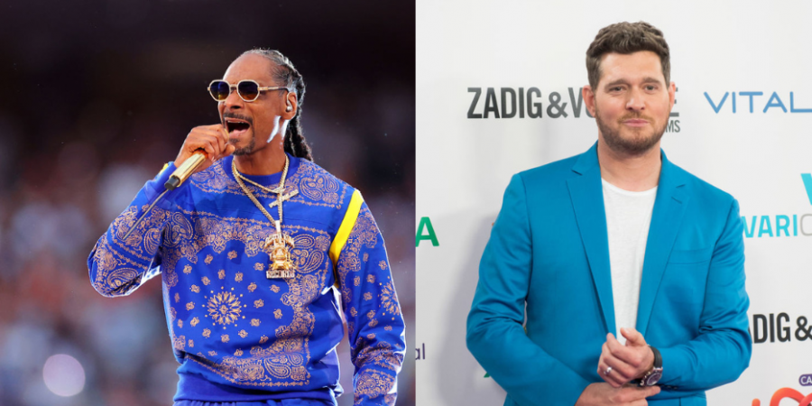 Snoop Dogg (L) and Michael Bublé 