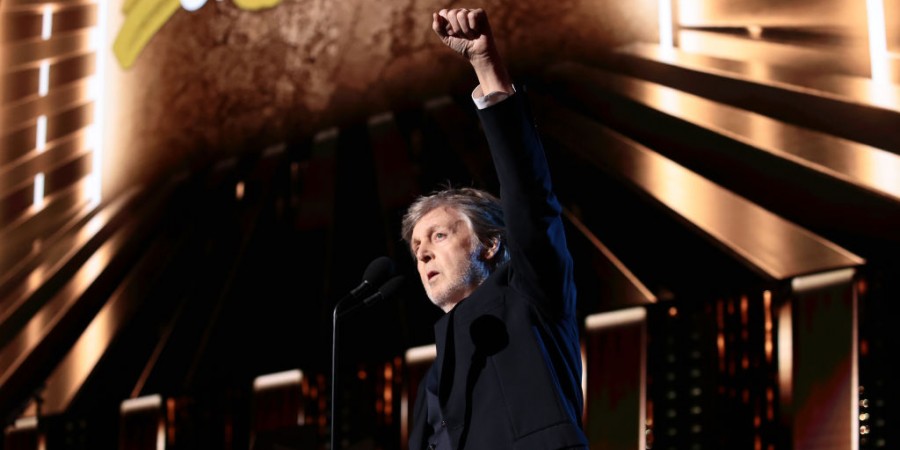 Paul McCartney speaks onstage during the 36th Annual Rock & Roll Hall Of Fame Induction Ceremony at Rocket Mortgage Fieldhouse on October 30, 2021 in Cleveland, Ohio.