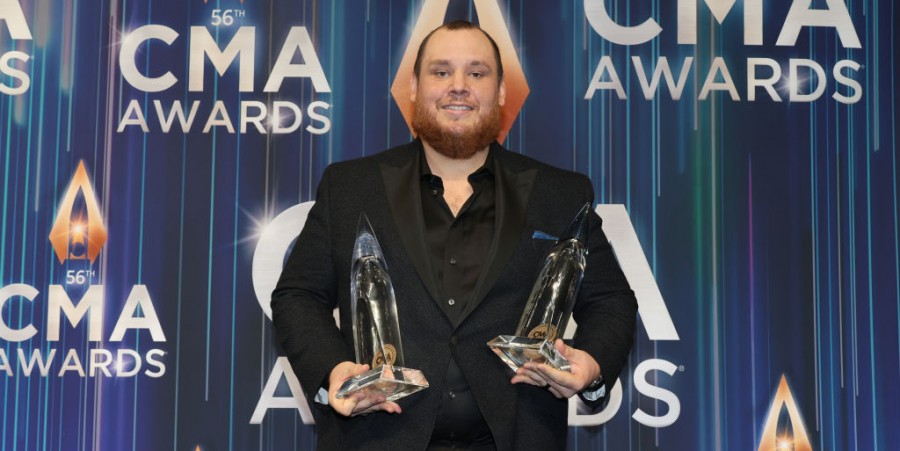 Luke Combs poses in the press room during The 56th Annual CMA Awards