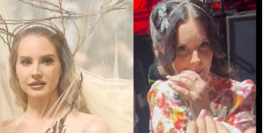 (L) Lana Del Rey attends The 2024 Met Gala; (R) Del Rey hits a fan's vape at Hangout Fest