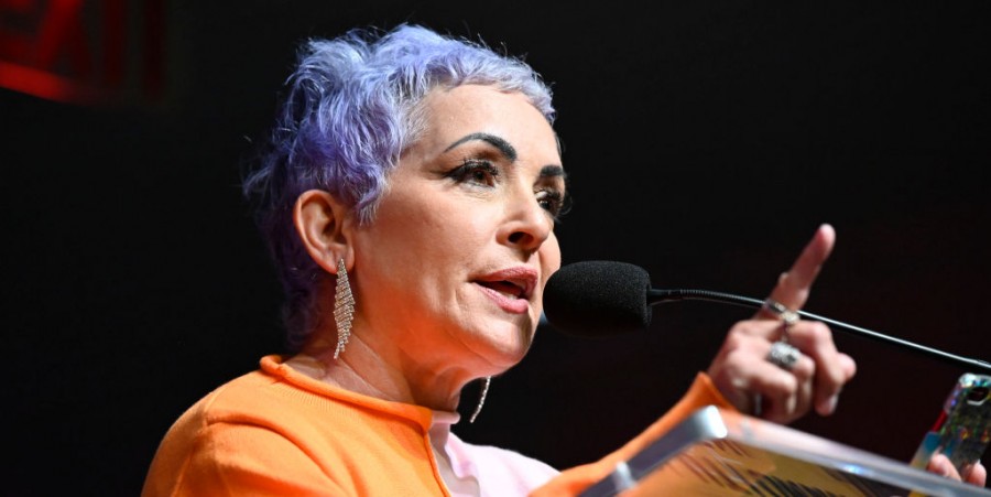 Rock & Roll Hall of Fame Inductee Jane Wiedlin of the Go-Go’s speaks during the 