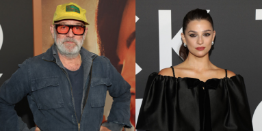 Michael Stipe and Marisa Abela attend the 'Back To Black' New York Premiere at AMC Lincoln Square Theater on May 14, 2024 in New York City. 
