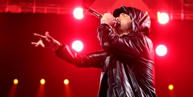 Eminem performs onstage during the 37th Annual Rock & Roll Hall of Fame Induction Ceremony
